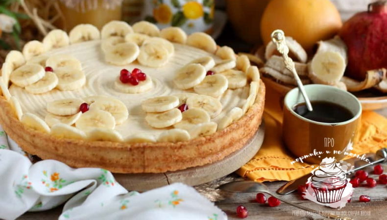 Творожный пирог с бананом – пошаговый рецепт приготовления с фото